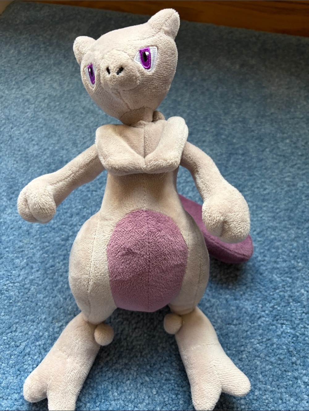 Plush Mewtwo Toy - Soft Beige and Purple Comfort Toy